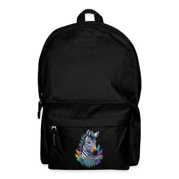 Zebra Mandala Design Mit Spirituellen Symbolen - Rucksack - Schwarz - Vorne
