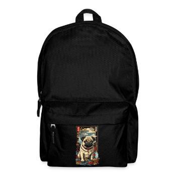Mops Hund Im Vintage Japan Sake Kunst - Rucksack - Schwarz - Vorne