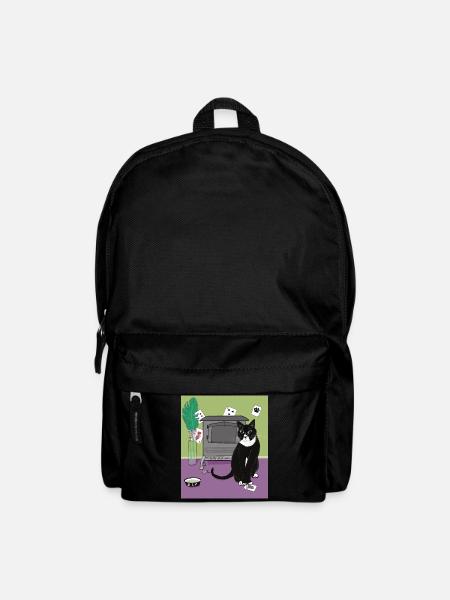 Cat Queen of Hearts. - Backpack - black