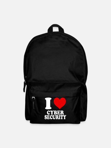 Ich liebe Cyber Security Herz Lustig Witzig - Rucksack - Schwarz