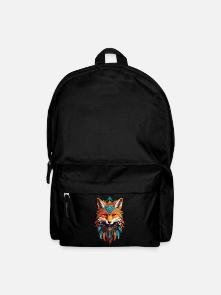 Fuchs Spirituelles Mandala Tier Traumfänger Design - Rucksack - Schwarz