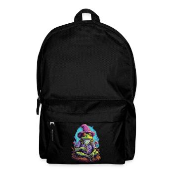 Frosch Psychedelic Art Wald Pilze Musik Festival - Rucksack - Schwarz - Vorne