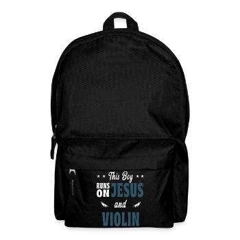 Dieser Junge lebt von Jesus und Violinen - Rucksack - Schwarz - Vorne
