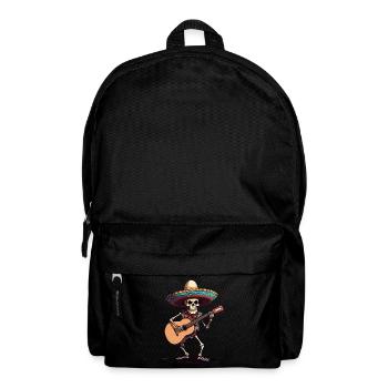 Mexican mariachi skeleton guitarist - Backpack - black - Front
