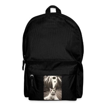 Katzen Selfie Mit Außerirdischem Raumschiff - Rucksack - Schwarz - Vorne