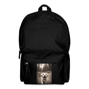 Hunde Selfie mit Außerirdisches Raumschiff Design - Rucksack - Schwarz - Vorne