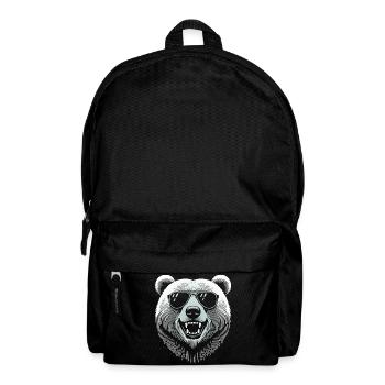 Cool bear head with sunglasses - Backpack - black - Front