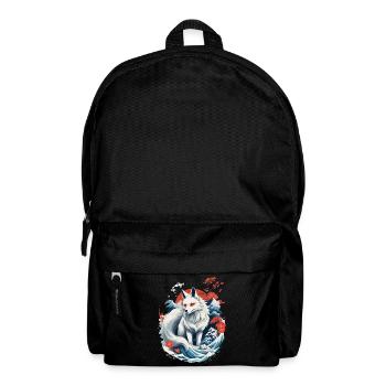 Weißer Ukiyo-E Fuchs Japanische Kitsune Maske - Rucksack - Schwarz - Vorne