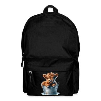 Highland Calf Cuteness - Baby Highland Cattle - Backpack - black - Front