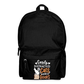 Katzen und Buchliebhaber - Rucksack - Schwarz - Vorne