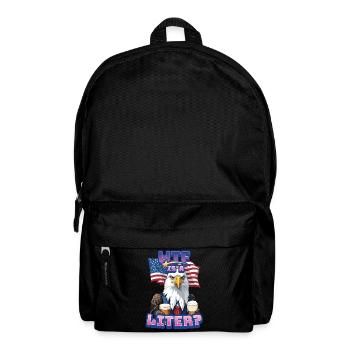 WTF is Liter Eagle with Beer Funny Metric Pun - Backpack - black - Front