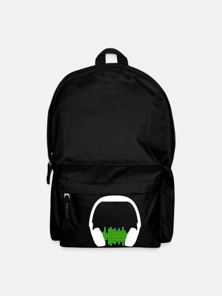 Kopfhörer Techno Musik Party Equalizer Wellen Logo - Rucksack - Schwarz