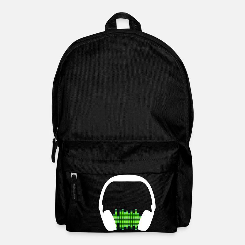 Kopfhörer Techno Musik Party Equalizer Wellen Logo - Rucksack - Schwarz