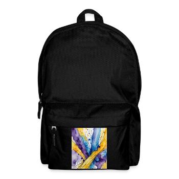 Wasserkolorwirbel Blau Gelb Lila - Rucksack - Schwarz - Vorne