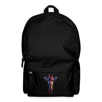 Giraffe Motif Animal Animal Lover Wildlife Safari - Backpack - black - Front