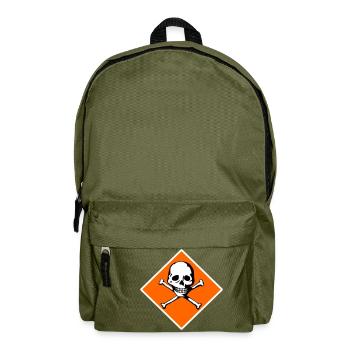 Skull and bones - Backpack - olive green - Front