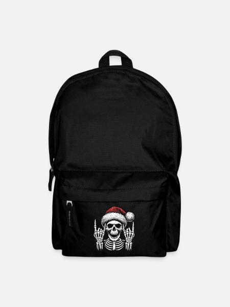 Weihnachtlicher Totenkopf Rockt Den Winter - Rucksack - Schwarz
