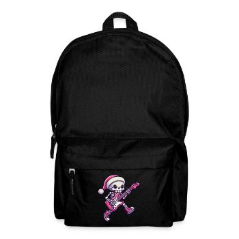 Skeleton With Guitar And Santa Hat Rocks - Backpack - black - Front