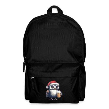 Eule Weihnachten Bier Lustig - Rucksack - Schwarz - Vorne