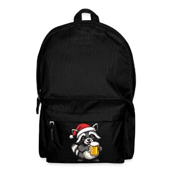 Raccoon Christmas Beer Funny - Backpack - black - Front
