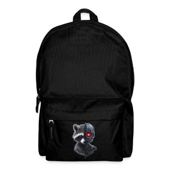 Lustige Roboter Tech Waschbär Cyborg Tier Raccoon - Rucksack - Schwarz - Vorne