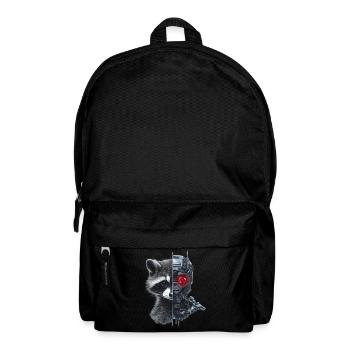 Lustige Roboter Tech Waschbär Cyborg Tier Raccoon - Rucksack - Schwarz - Vorne