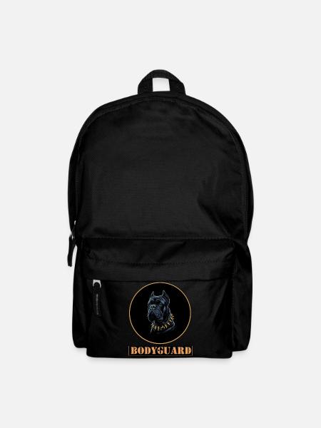 Bullmastiff Hund mit Stachelhalsband - schwarz - Rucksack - Schwarz