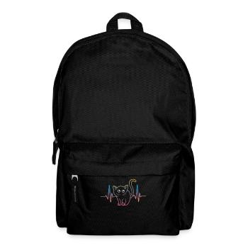 Cats Cat Owner Cute Pet Heartbeat ECG - Backpack - black - Front