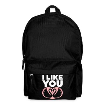 Romantic Swan Couple with I Like You - Backpack - black - Front