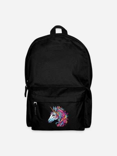Einhorn Porträt Kopf - Rucksack - Schwarz