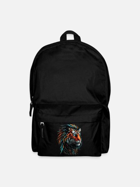 Lustiges Tiger Kunst Tier Natur Wildtier Tiere Zoo - Rucksack - Schwarz