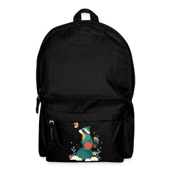 Raccoon & Butterfly Cute Woodland Animal Motif - Backpack - black - Front