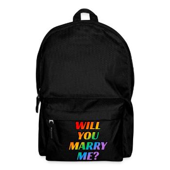 Willst du mich heiraten Homo-Ehe Regenbogen - Rucksack - Schwarz - Vorne