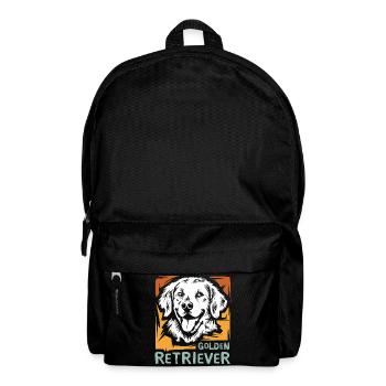 Golden Retriever Dog in Vintage Colors Icon - Backpack - black - Front