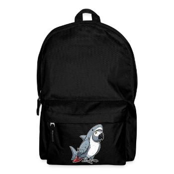 Cartoon Grey Parrot Shark Costume - Backpack - black - Front