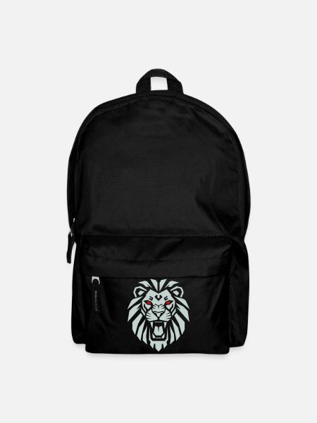 Geometric Lion - Re dei Leoni Minimalista - Backpack - black
