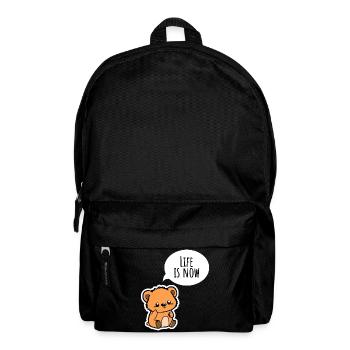 The Cute Bear: Life is now! Enjoy it - Backpack - black - Front