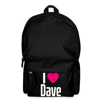 I Love Dave Pink Heart I Love Dave - Backpack - black - Front