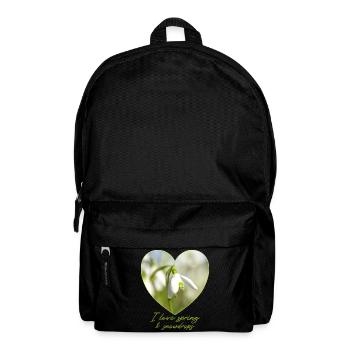 Heart with snowdrops i love spring - Backpack - black - Front