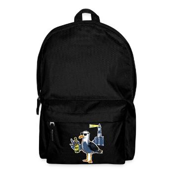 Coole Möwe Leuchtturm Bier - Rucksack - Schwarz - Vorne