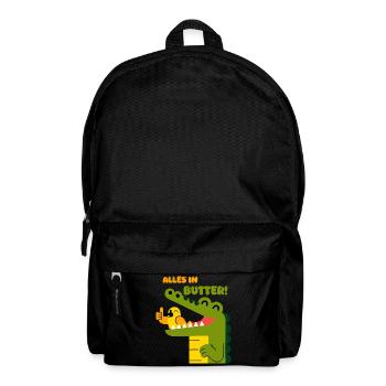 Alles in Butter: Alligator und Spatz - Rucksack - Schwarz - Vorne