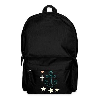 Glowing Anchor with Stars - Backpack - black - Front