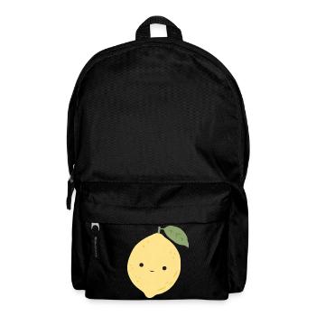 Leni Zitrone – Süßes Kawaii Frucht Design - Rucksack - Schwarz - Vorne