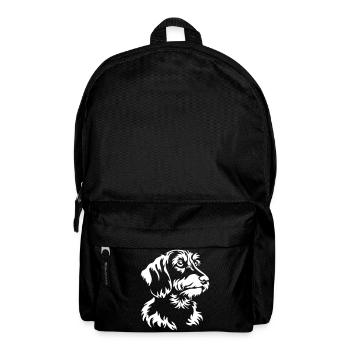 Dackel Kopf "Black Edition" - Rucksack - Schwarz - Vorne