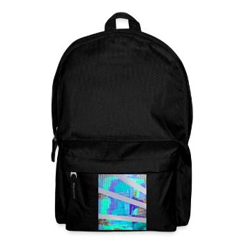 Neon Abstract Stripe Collage - Backpack - black - Front