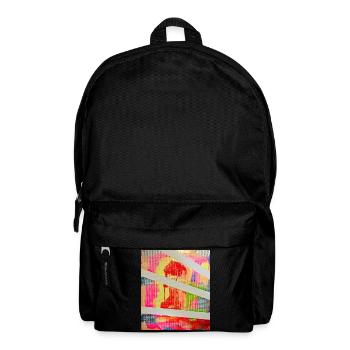 Neon Colors Abstract Stripe Art - Backpack - black - Front