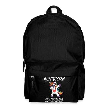 Aunticorn Tante Einhorn Dabbing Spruch Awesome - Rucksack - Schwarz - Vorne