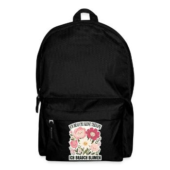 Ich brauche keine Therapie, ich brauch Blumen - Rucksack - Schwarz - Vorne