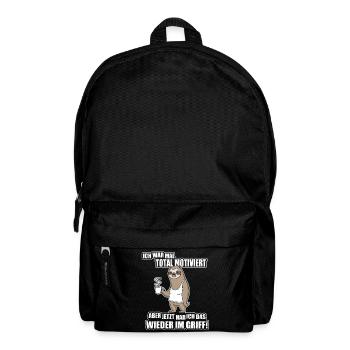 Faultier Spruch – War mal motiviert - Rucksack - Schwarz - Vorne