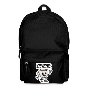 Cha-Cha-Cha Kaffee T-Shirt - Rucksack - Schwarz - Vorne